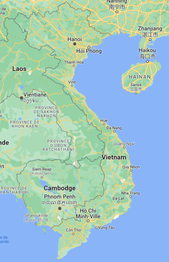 carte google maps du vietnam