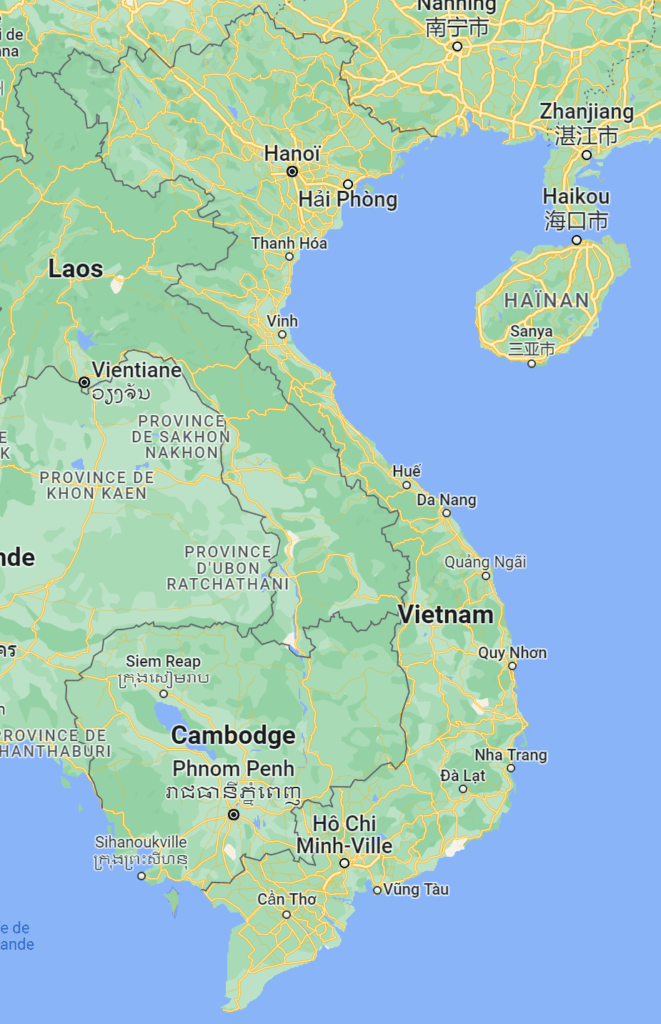 carte google maps du vietnam