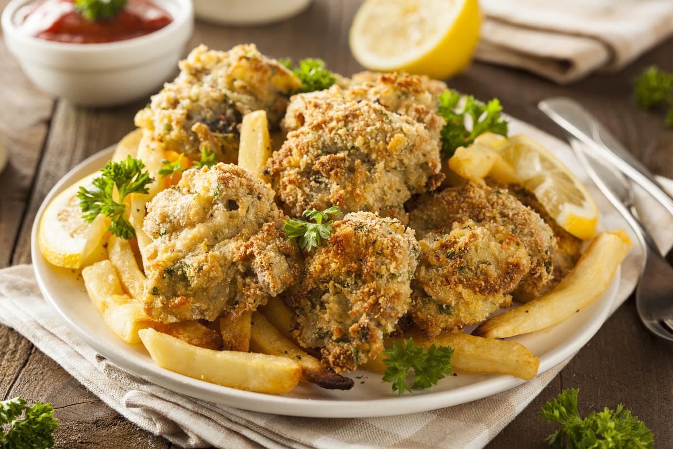 bol d'huitres frites