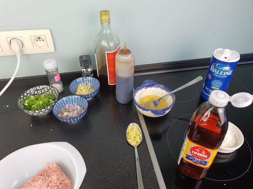 ingrededients des boulettes de porc chinoises