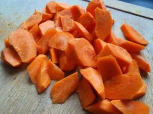 carottes en quartiers roulés