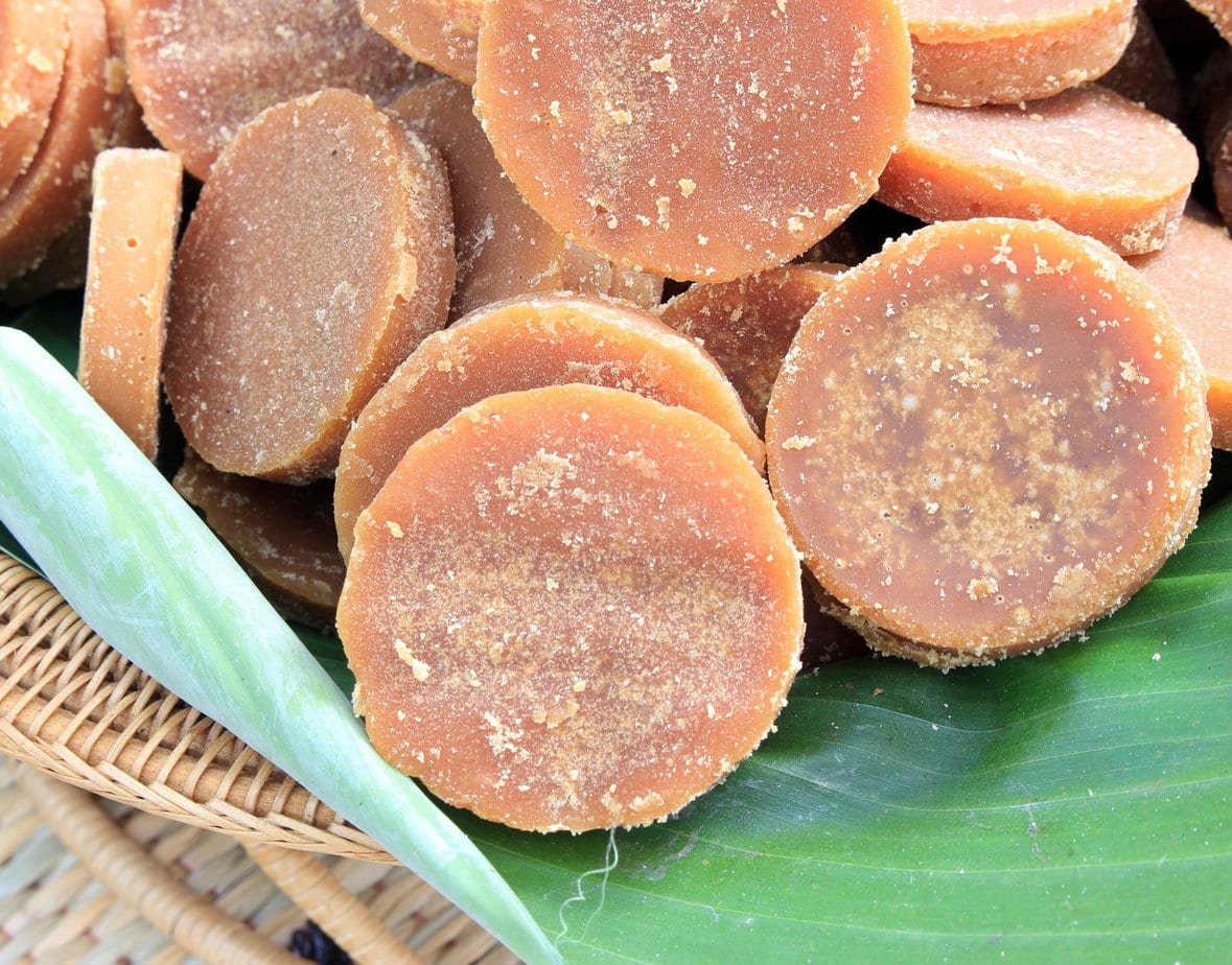 palm sugar in a palm leaf