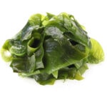 algue wakame sur fond blanc