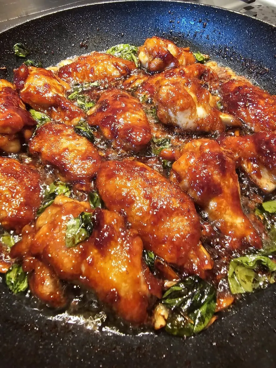 sauce pour ailes de poulet caramélisées réduite