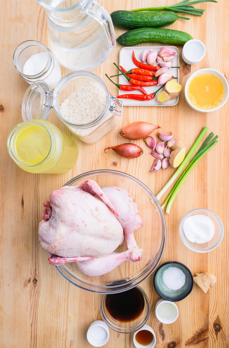 Hainanese chicken ingredients