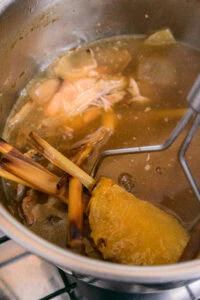 on retire les légumes du bouillon