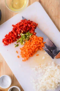 Légumes émincés très finement