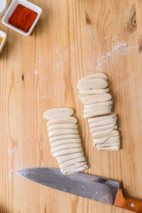 pâte coupée en bandes