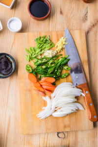 Légumes émincés planche