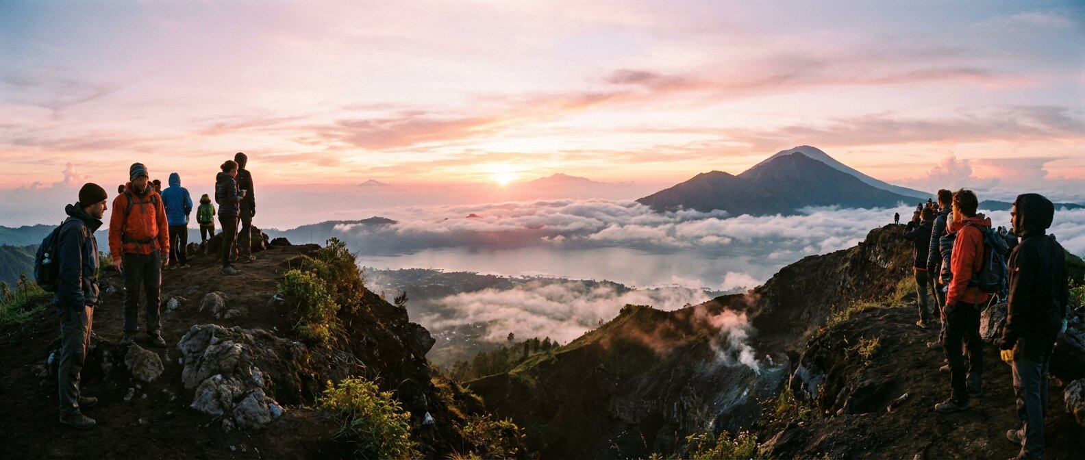 Randonnée lever de soleil au Mont Batur à Bali