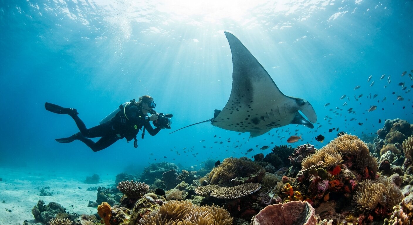 Plongée avec raie manta à Nusa Penida