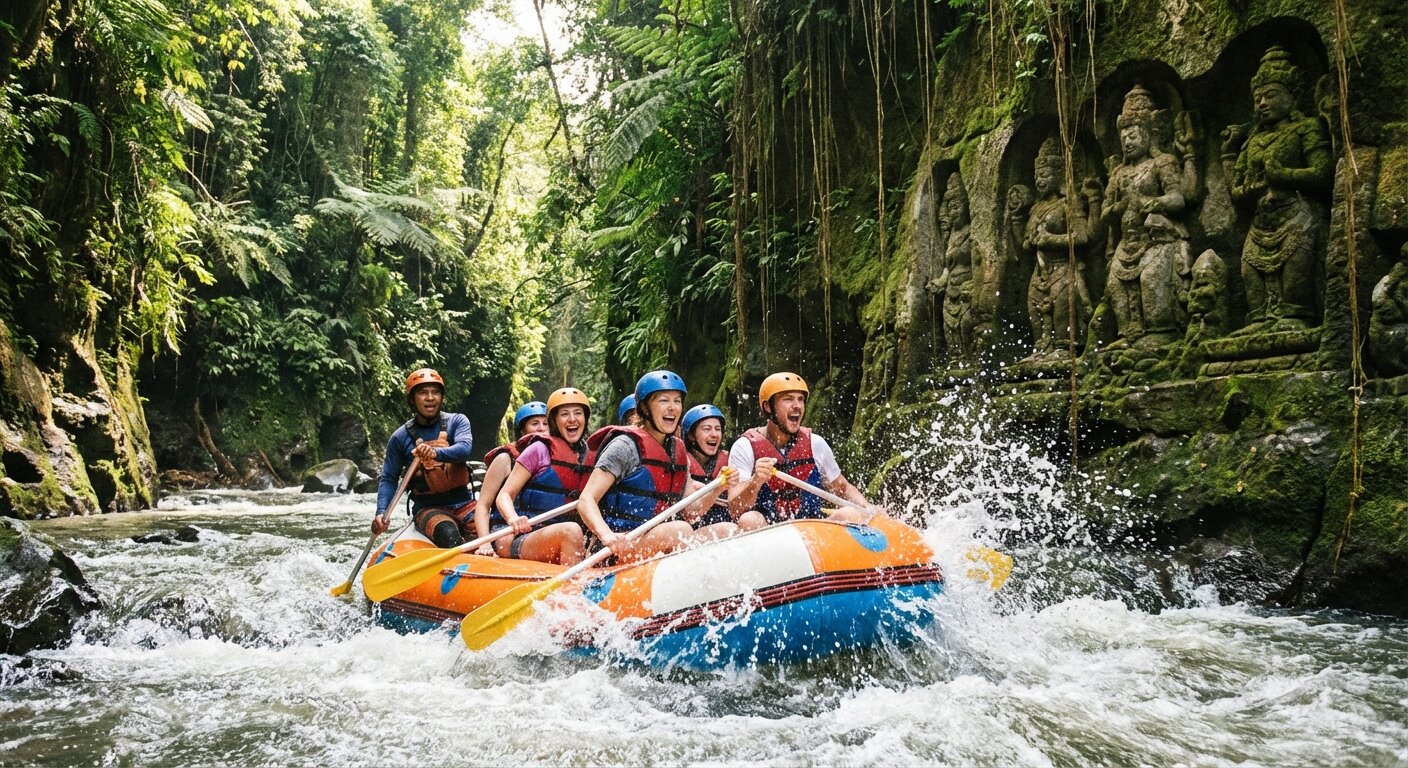 Rafting sur la rivière Ayung près d'Ubud