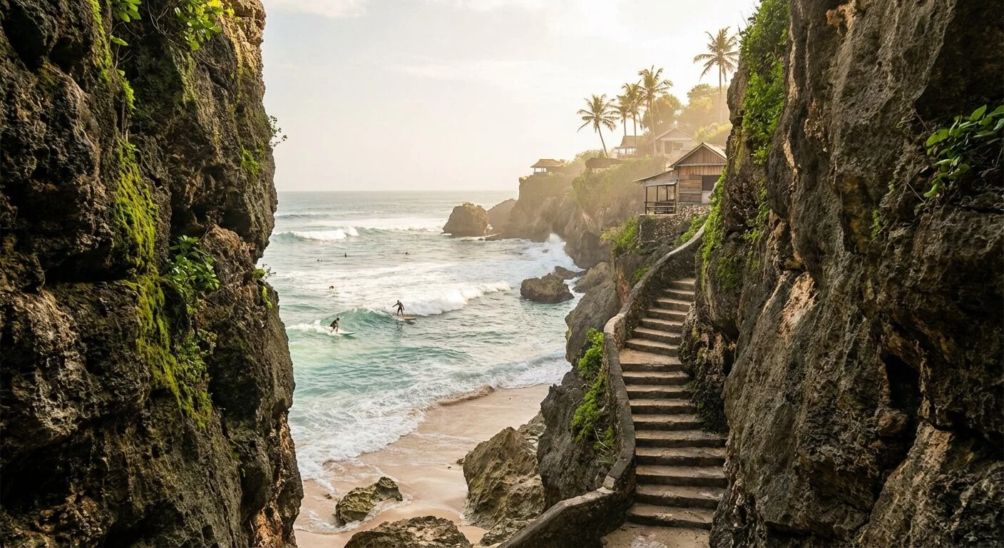 Plage de Suluban Blue Point à Uluwatu Bali