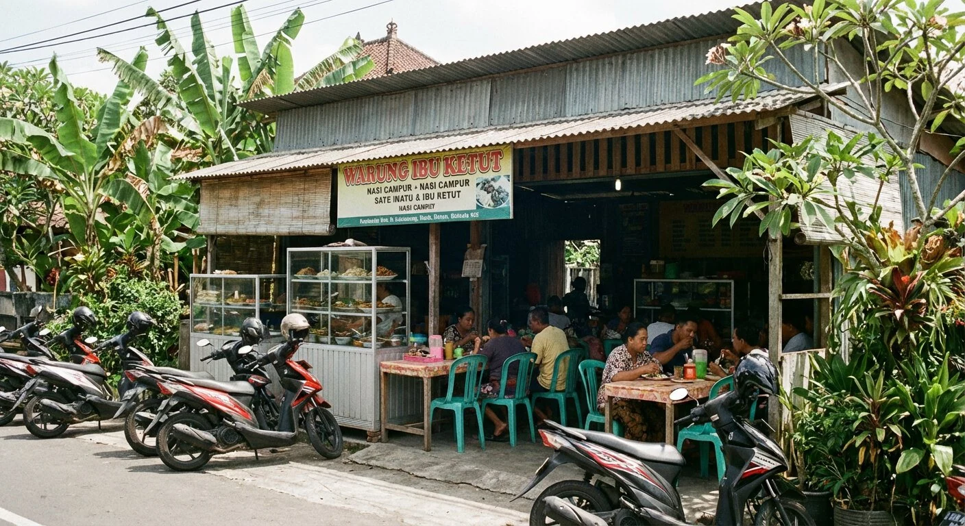 Warung typique en bord de route à Bali