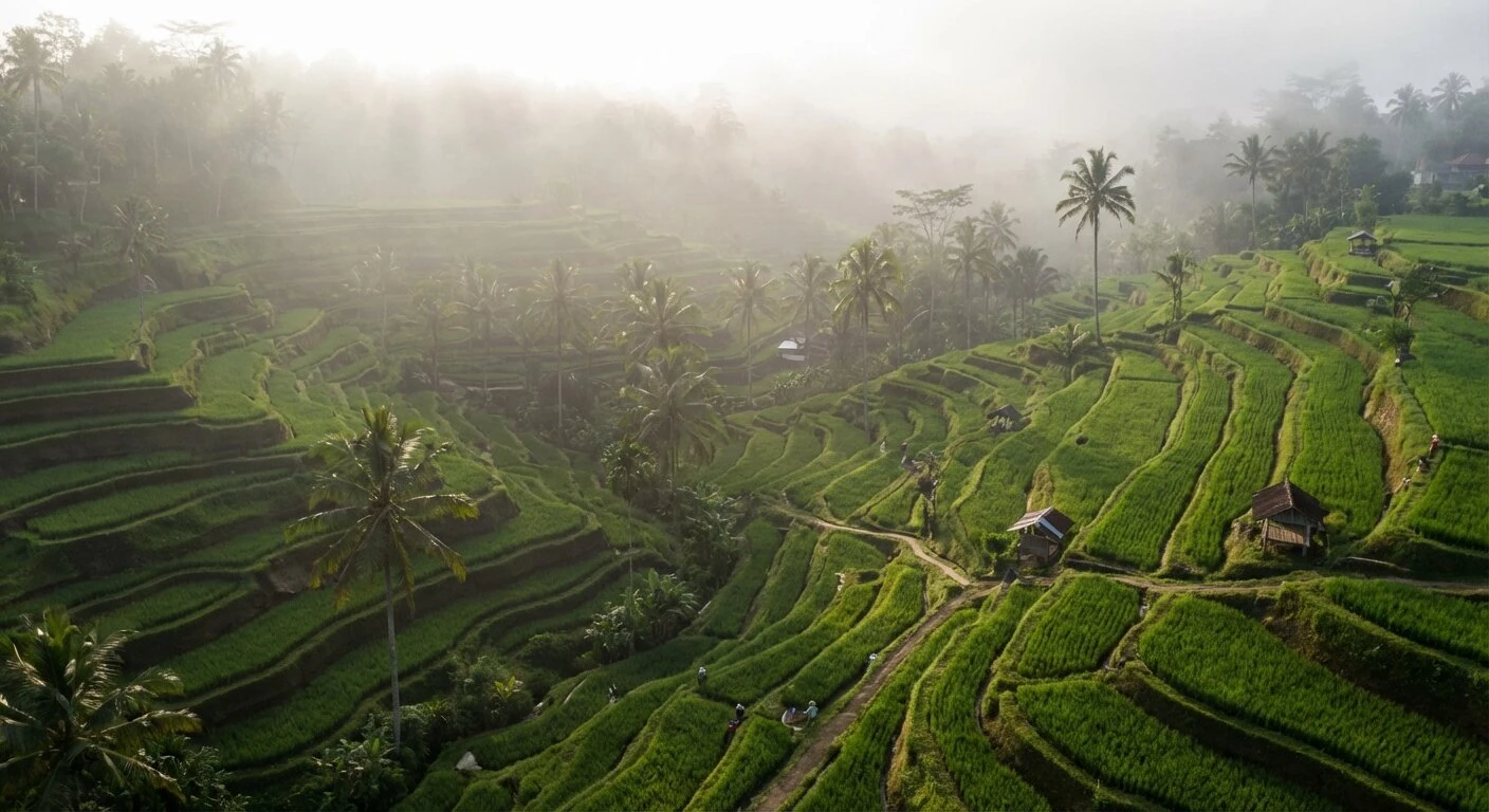 Rizières en terrasses de Tegallalang à Ubud Bali