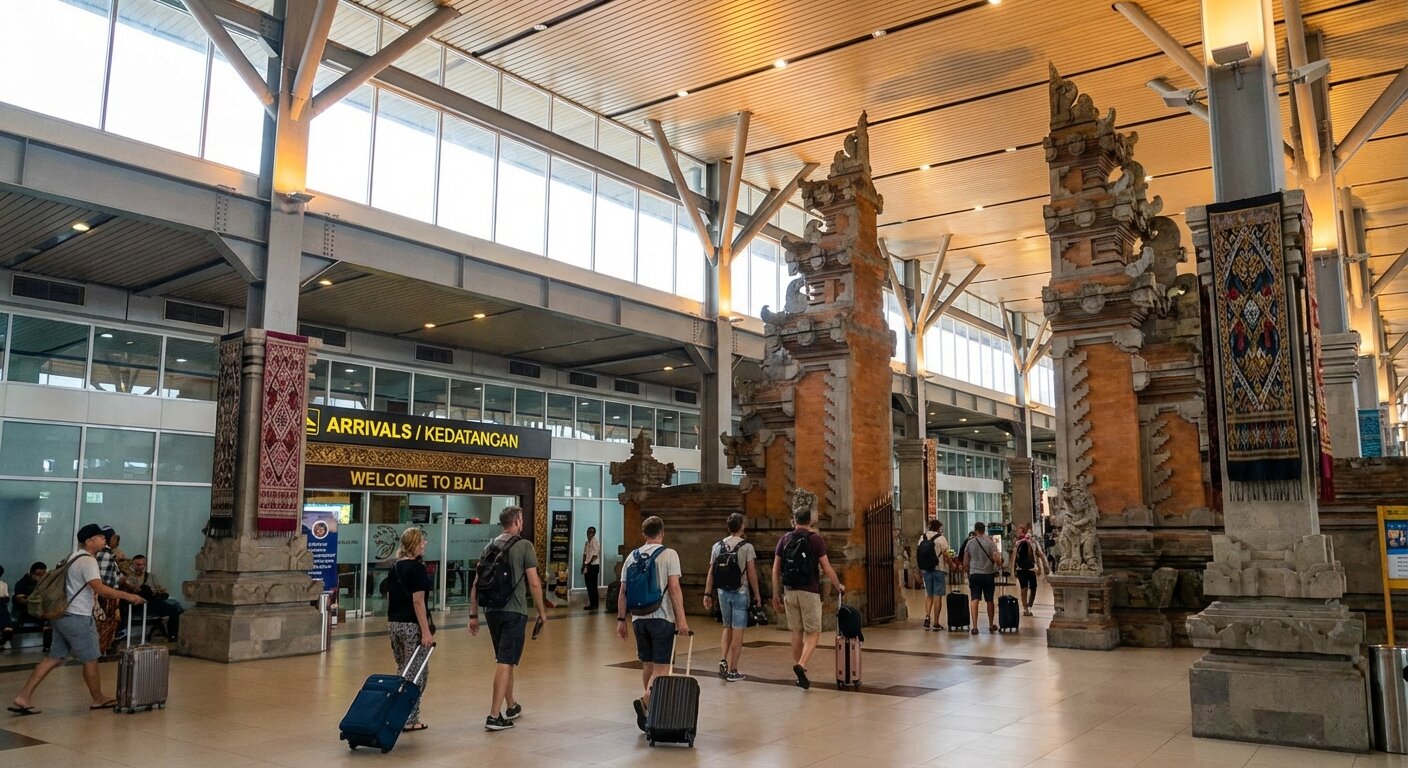 Hall d'arrivée de l'aéroport international Ngurah Rai à Bali