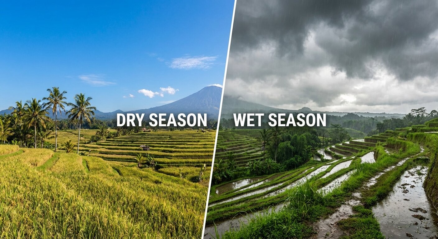 Saison sèche et saison des pluies à Bali