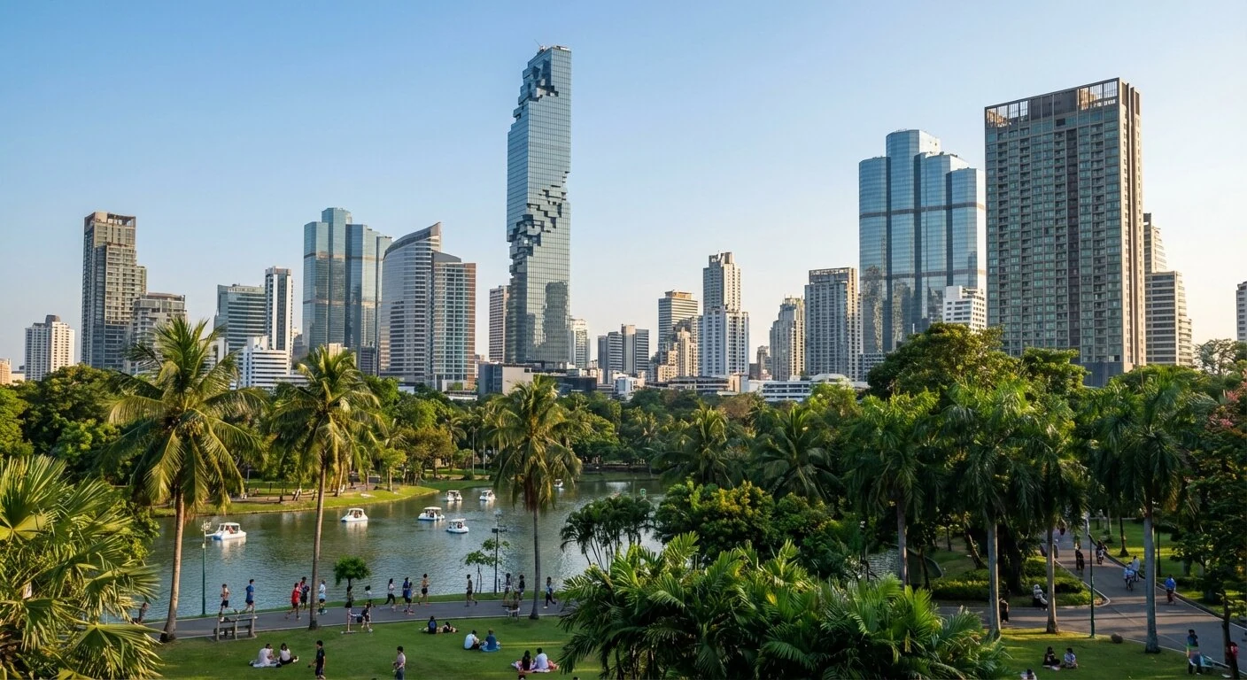 Quartier Silom-Sathorn et parc Lumpini a Bangkok