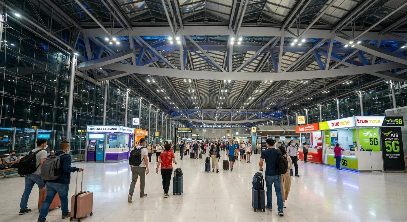 Terminal principal de l'aéroport Suvarnabhumi à Bangkok