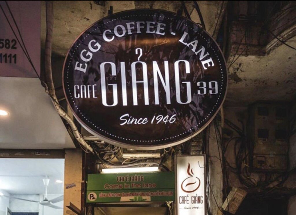 زيارة هانوي Café Giảng, لافتة المقهى, هانوي