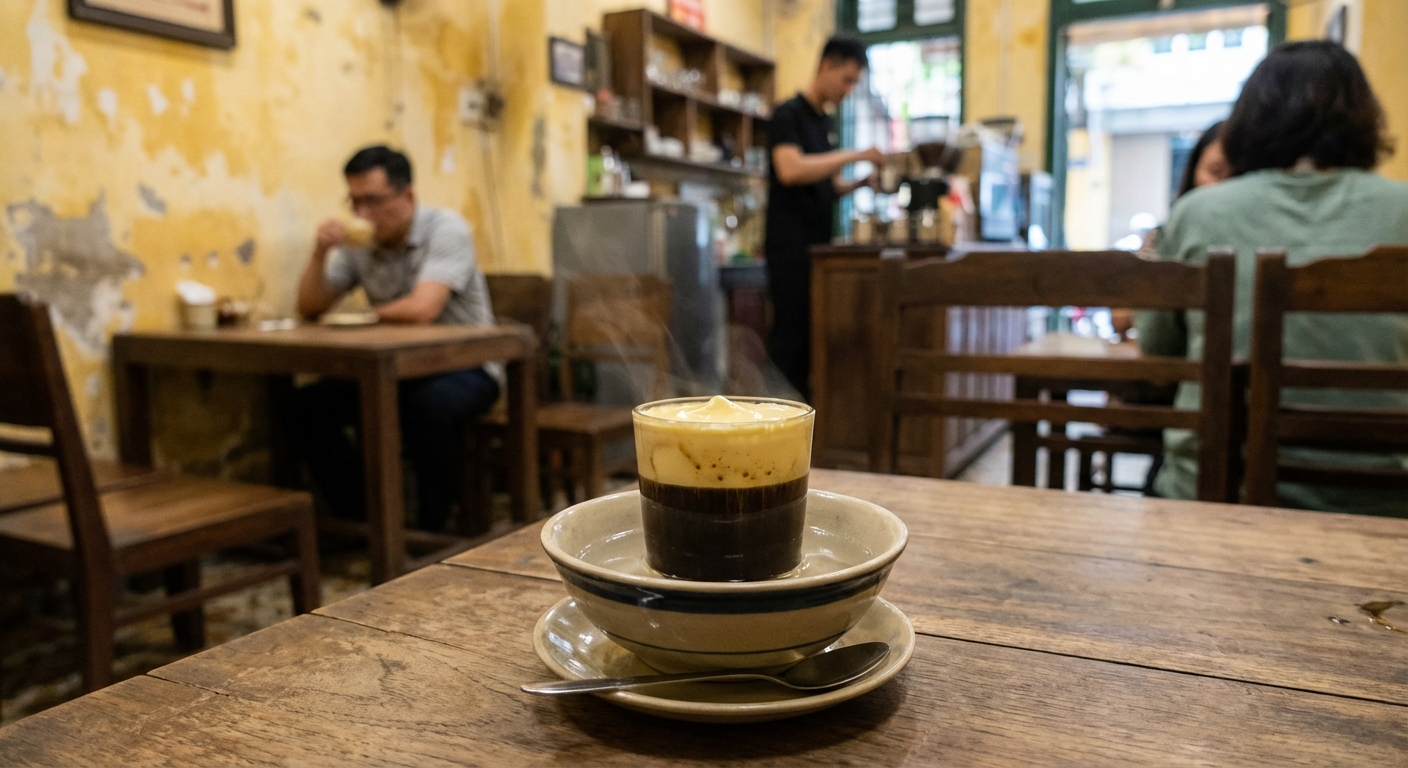 Egg coffee Hanoi - ca phe trung au Cafe Giang