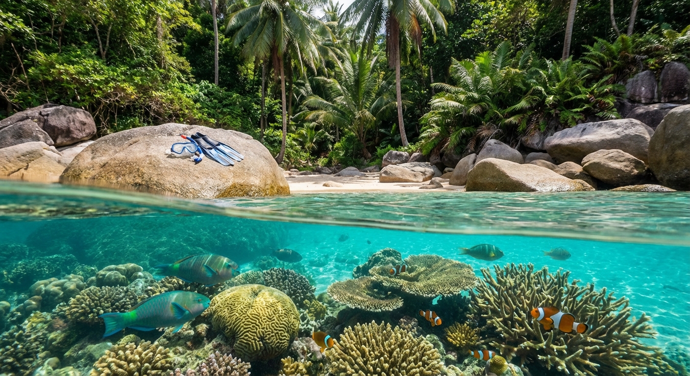 Crique rocheuse d'Ao Sane, meilleur spot de snorkeling de Phuket