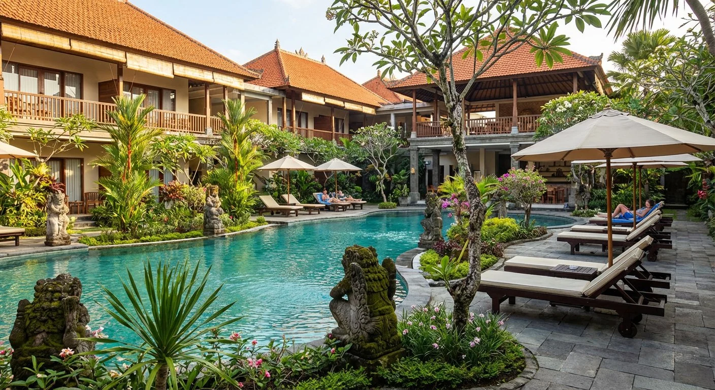 ou loger a kuta bali Piscine d un hotel a Tuban pres de Kuta avec jardins tropicaux