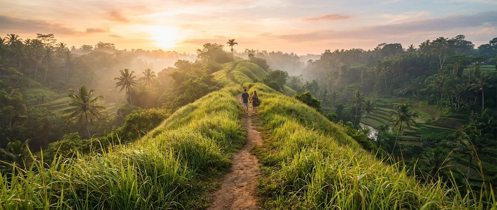 Sentier de la Campuhan Ridge Walk a Ubud au petit matin