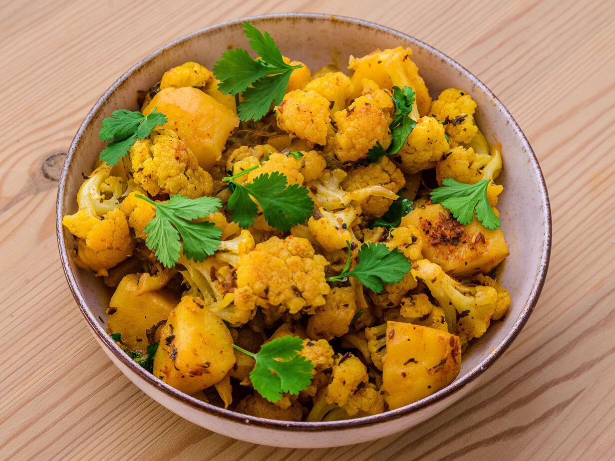 Aloo Gobi (Chou-fleur aux pommes de terre) - En-tete