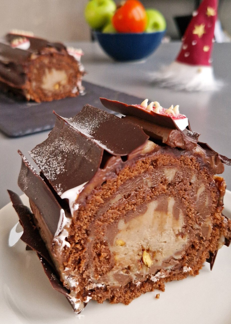 Bûche sans gluten chocolat et châtaigne - En-tete