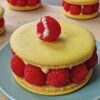 Gâteau macaron mangue framboise (sans gluten) - En-tete
