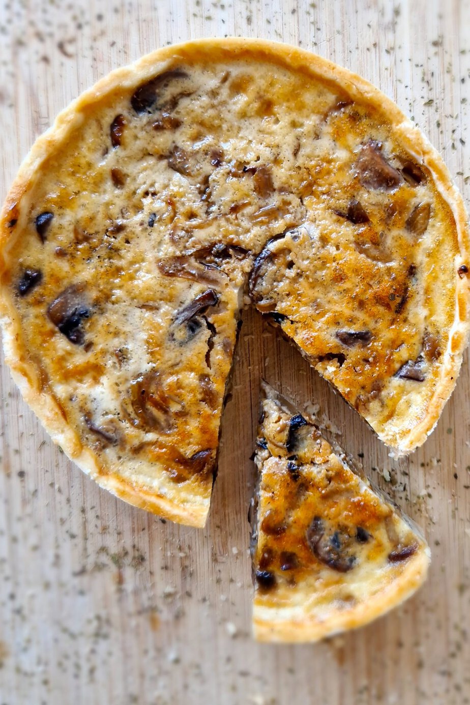 Quiche aux champignons sans gluten sans fromage - En-tete