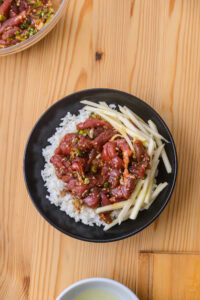 Yukke don - Ajouter la julienne de poire.