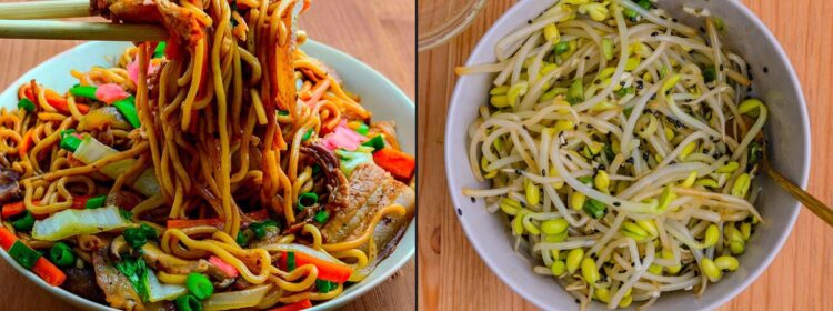 Yakisoba et kongnamul muchim