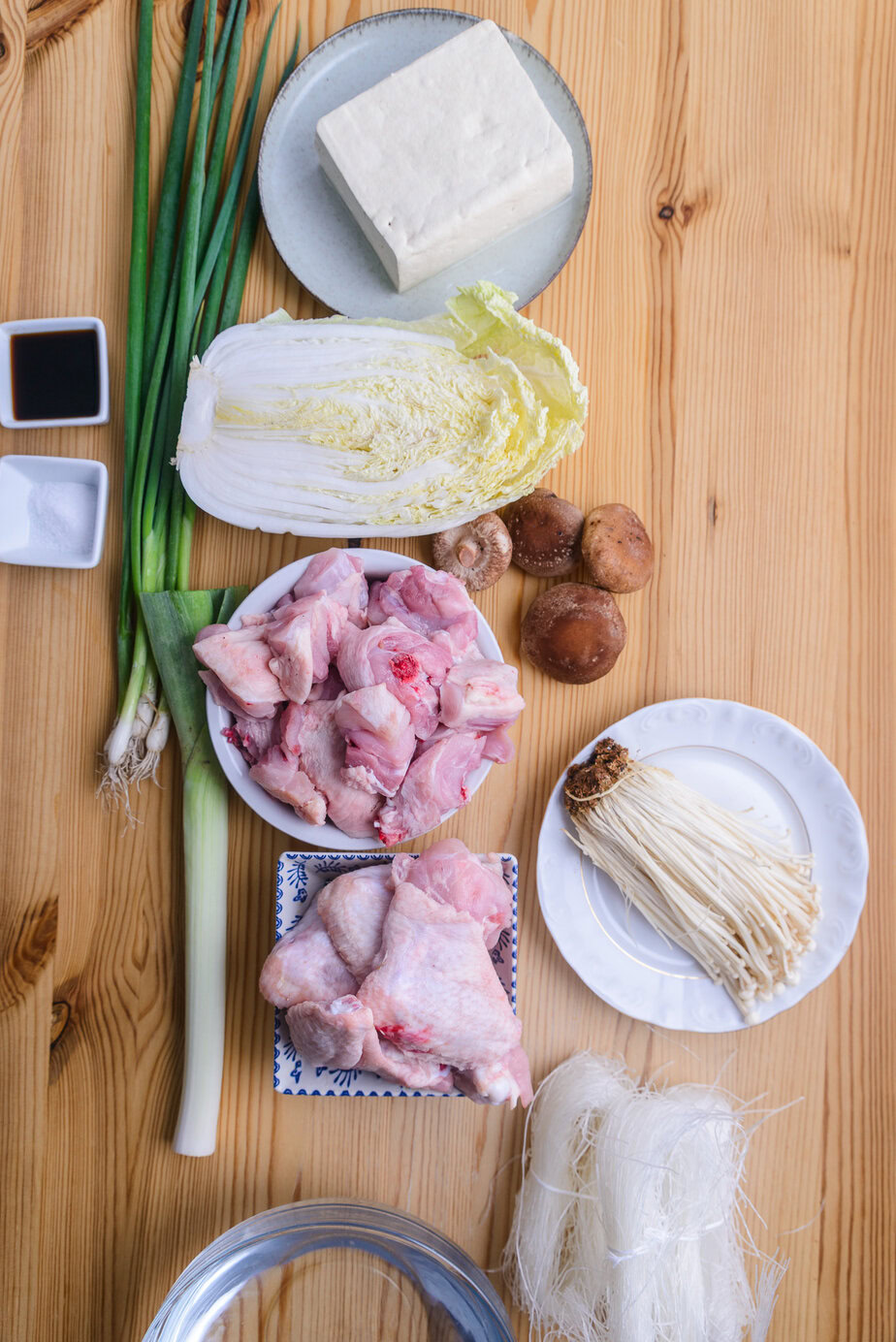 Mizutaki (fondue japonaise au poulet) - Ingrédients