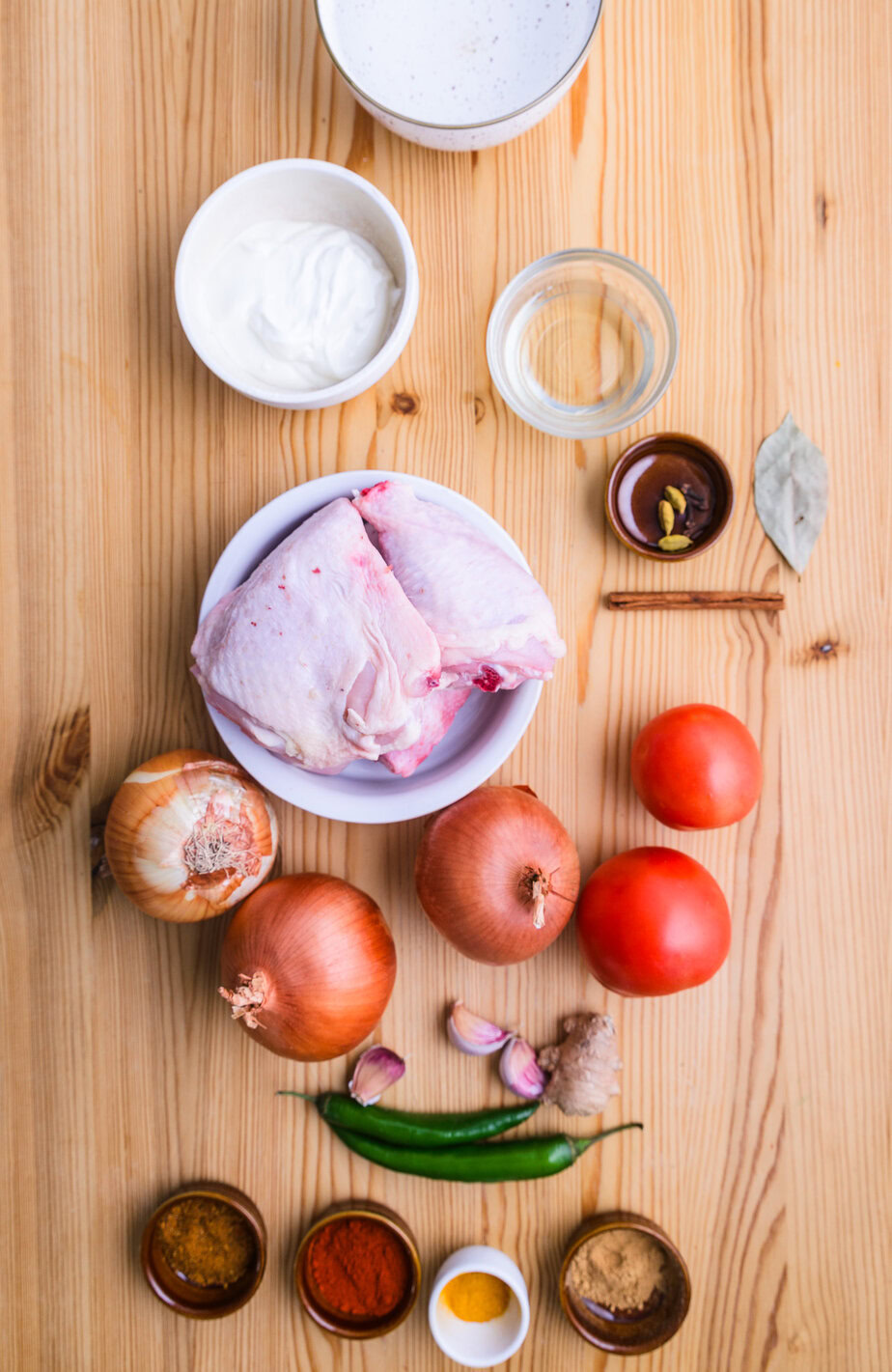Poulet au curry - Ingrédients