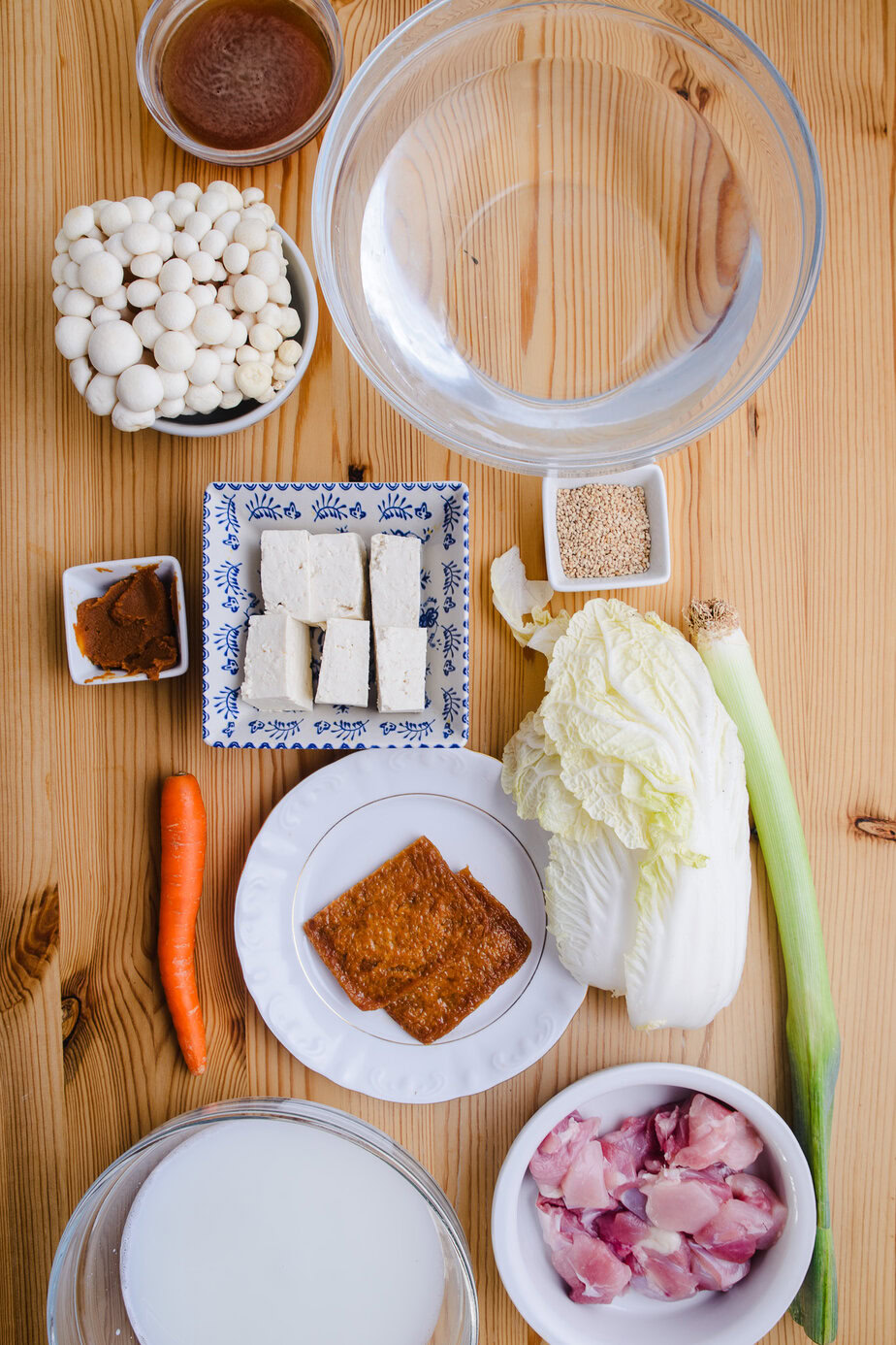 Tōnyū nabe - ingrédients