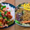 Poulet kung pao et japchae au bœuf