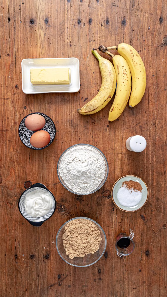 Ingrédients du banana bread
