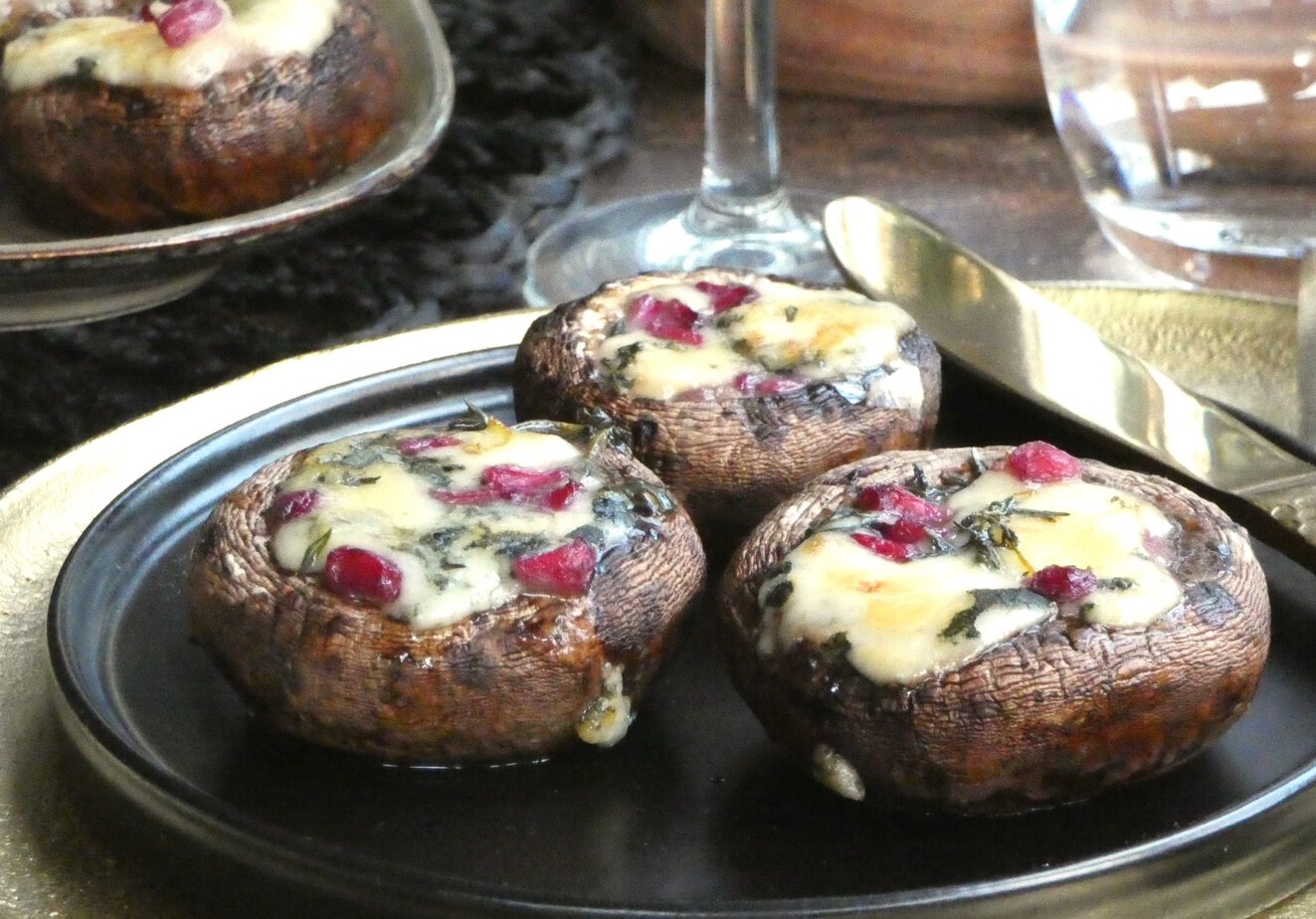 Champinjoner fyllda med roquefort