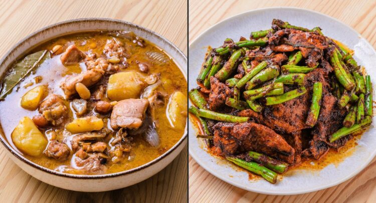 Curry massaman et pad prik gaeng