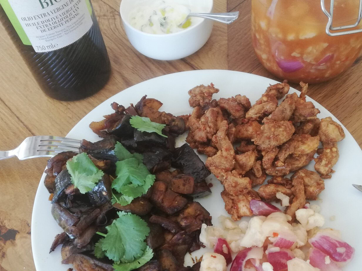 Kebab de poulet à la poêle