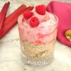 Mousse framboise rhubarbe, pudding de chia aux amandes - En-tete
