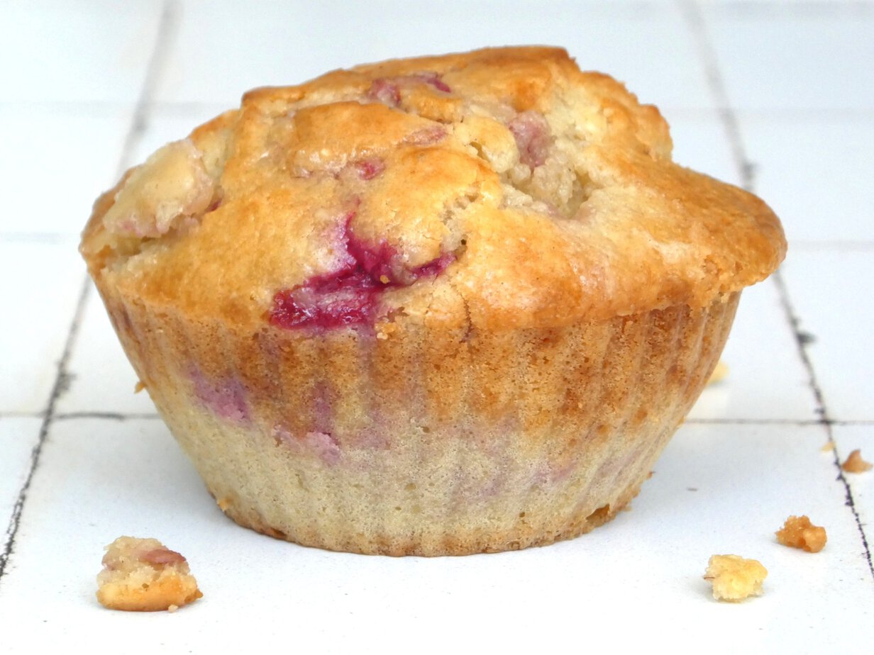 hallonmuffins Muffins framboise et chocolat blanc à la farine d'amande - En-tete