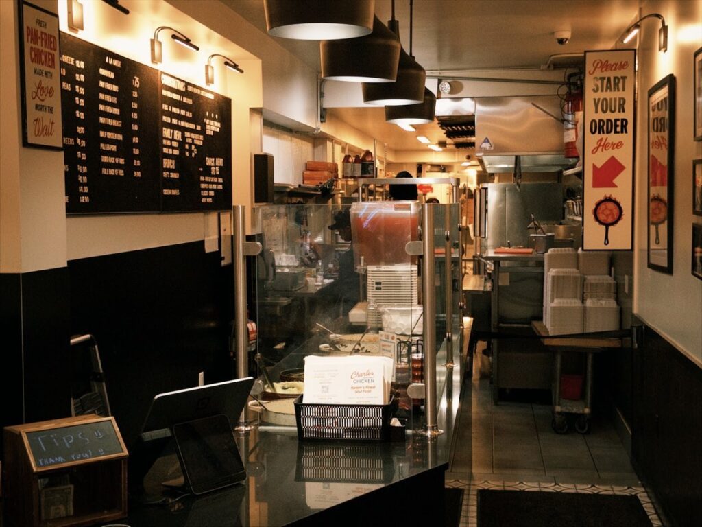 Charles Pan-Fried Chicken, le comptoir de commande, New York