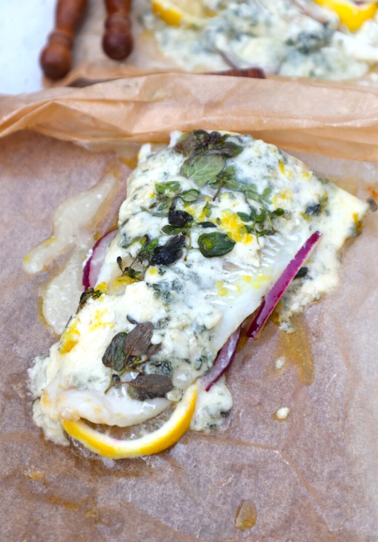 Papillote de cabillaud au bleu - En-tete