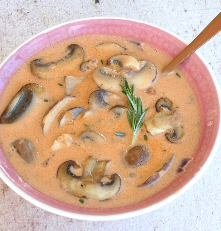 Soupe aux champignons au mascarpone