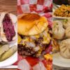 Bagel au pastrami, cheeseburger aux oignons et petits pains au porc poêlés, trois plats new-yorkais