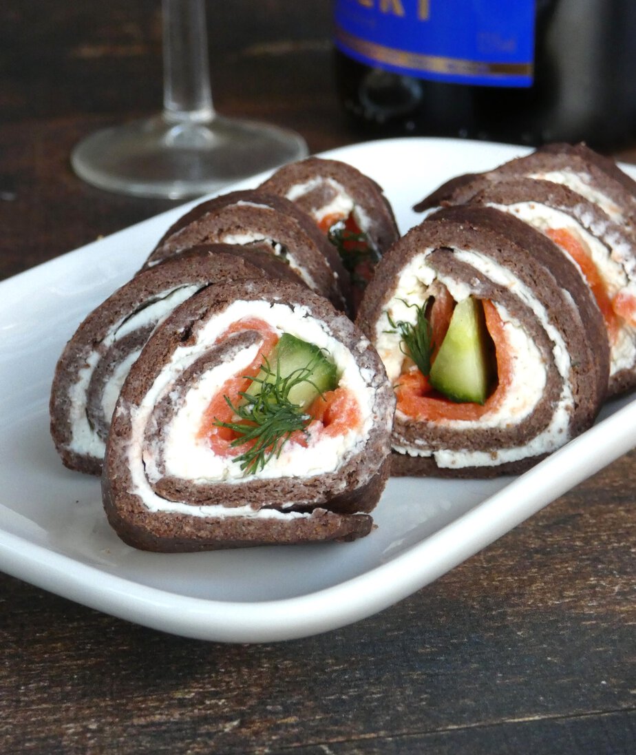Bouchées de wraps au saumon fumé et mascarpone